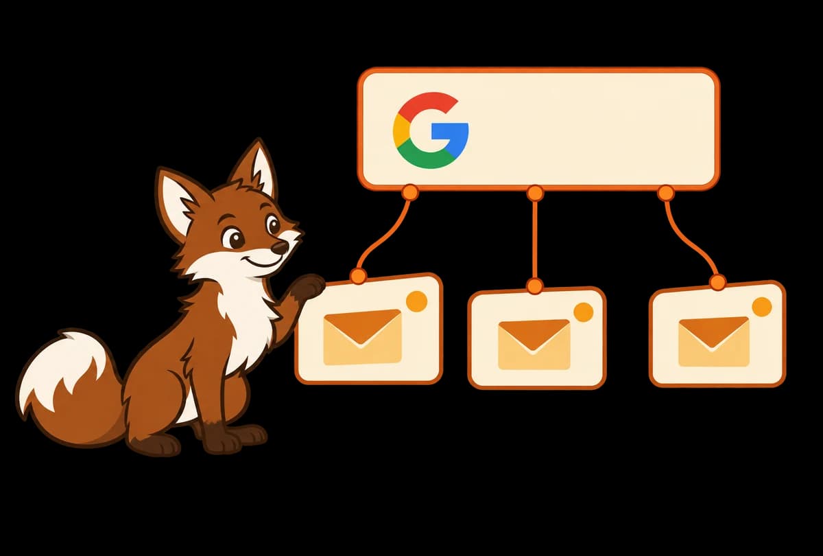 Warmi checks three mailboxes hanging from one Google Workspace domain