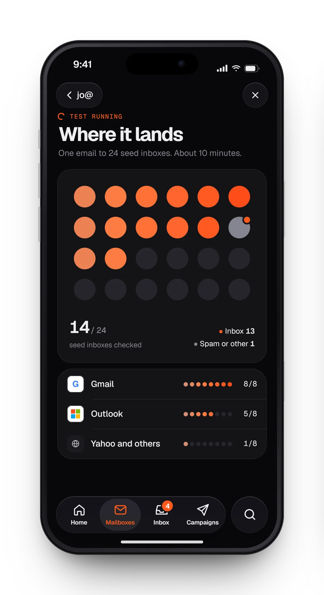 iPhone app design render: Placement test