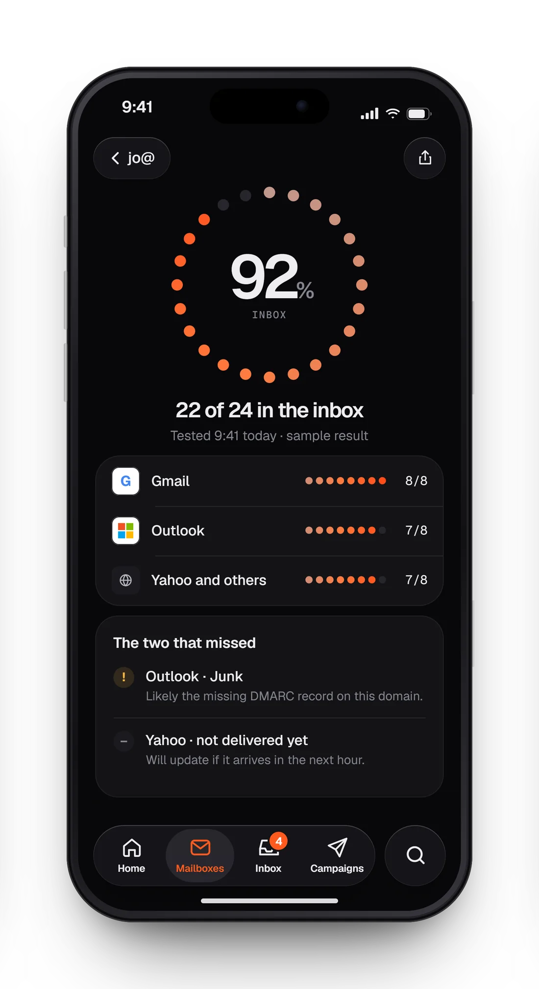 iPhone app design · placement, dark theme