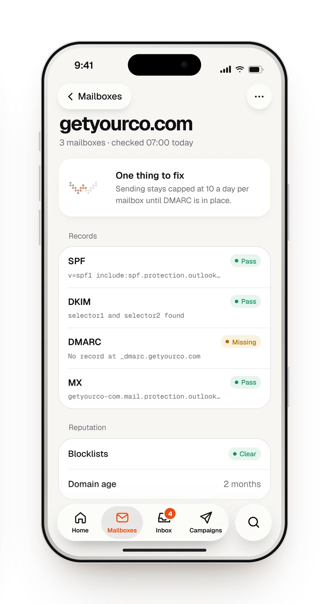 iPhone app design render: Domains and DNS