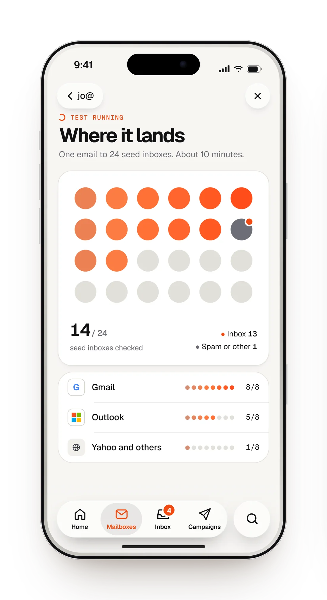 iPhone app design render: Placement test