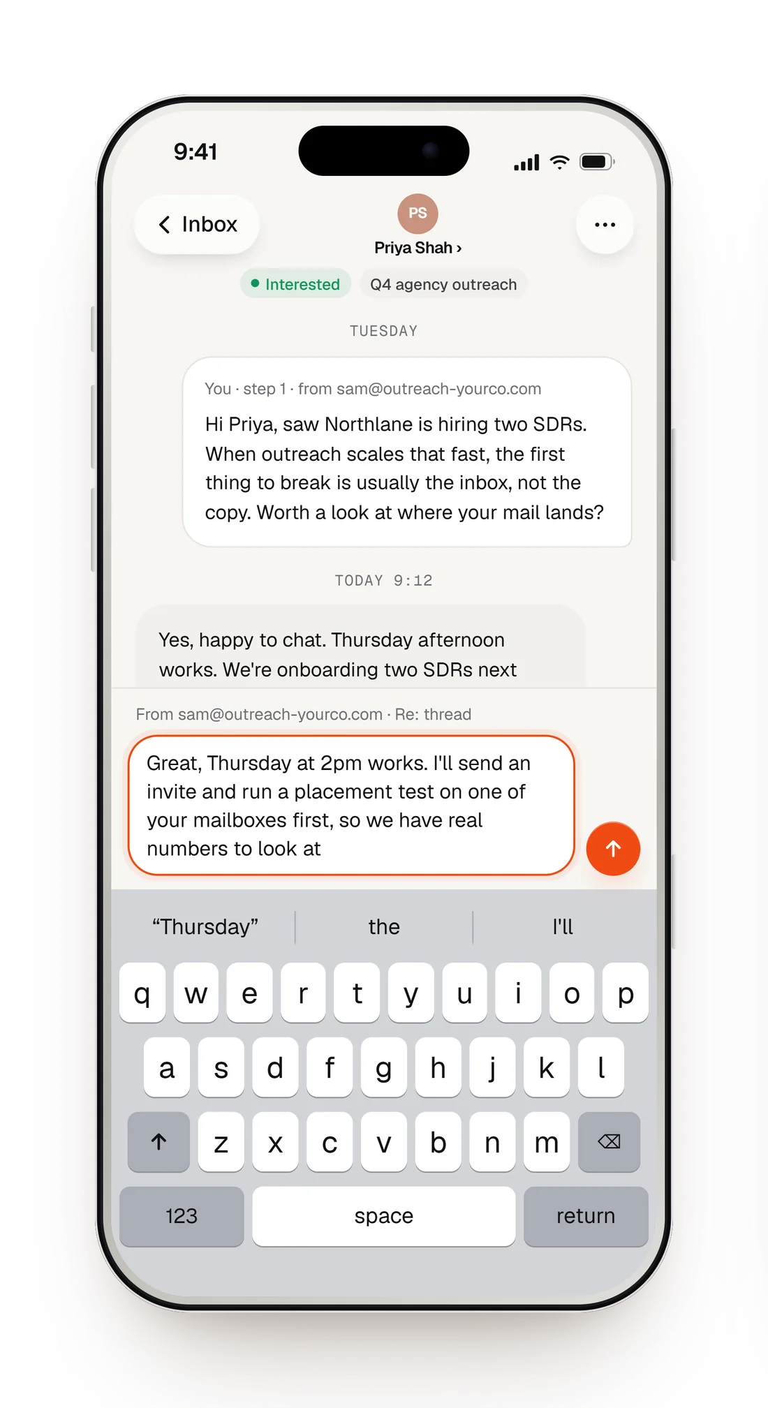 Answering with a suggested reply